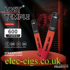 Image shows two Lost Temple Vape Pen Pod System Strawberry Raspberry Cherry
