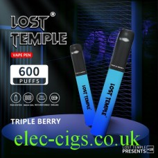 Image shows two Lost Temple Vape Pen Pod System Triple Berry