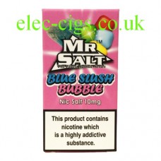 image shows a box Blue Slush Bubble 10 ML Nicotine Salt E-Liquid by Mr Salt