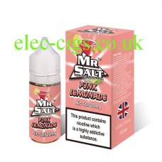 image shows a box of Pink Lemonade 10 ML Nicotine Salt E-Liquid by Mr Salt