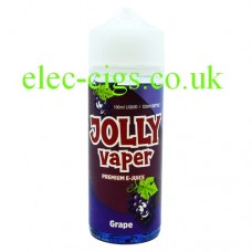 image shows a bottle of Grape 100 ML E-Liquid from Jolly Vaper