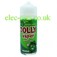 image shows a bottle of Menthol 100 ML E-Liquid from Jolly Vaper