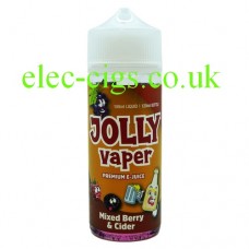 image shows a bottle of Mixed Berry and Cider 100 ML E-Liquid from Jolly Vaper