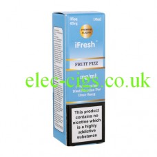 Image shows a bottle and box on a white background of Fruit Fizz 10 ML E-Liquid by iFresh