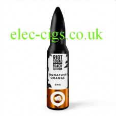 image shows a bottle of Riot Squad Black Edition 50 ML E-Liquid Signature Orange