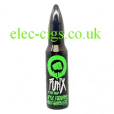 image shows a bottle of Riot Squad PunX 50 ML E-Liquid Apple Cucumber Mint Aniseed