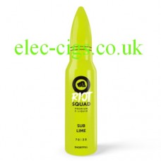 image shows a bottle of Riot Squad 50 ML E-Liquid Sub Lime