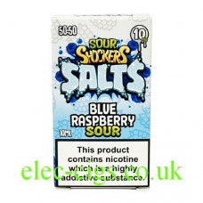 A Box of Sour Shockers 10ML Nicotine Salt E-Liquid: Blue Raspberry