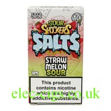 Sour Shockers 10ML Nicotine Salt E-Liquid: Straw Melon in a box