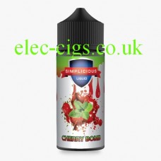 image shows a large bottle of Simplicious Cherry Bomb 100ML E-Liquid 