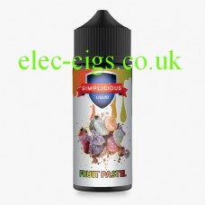 image shows a large bottle of Simplicious Fruit Pastel 100ML E-Liquid 