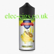 image shows a large bottle of Simplicious Pineapple 100ML E-Liquid 