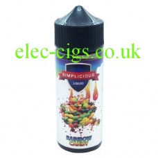 image shows a large bottle of Simplicious Rainbow Candy 100ML E-Liquid 