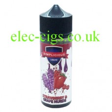 image shows a large bottle of Simplicious Strawberry Grape Nurds 100ML E-Liquid 