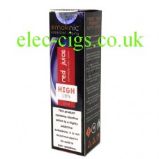 Black box with dark red illustration on front depicting Red Juice E-Liquid by Smoknic