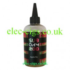 Image shows a huge bottle of Apple Pie 200 ML E-Liquid in the Sub Ohm Range