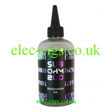 Image shows a huge bottle of Blackcurrant Ice 200 ML E-Liquid in the Sub Ohm Range
