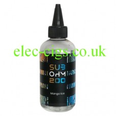 Image shows the huge bottle of Mango Ice 200 ML E-Liquid in the Sub Ohm Range