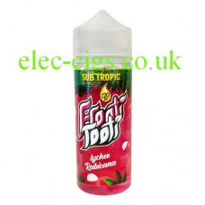 Image shows a bottle of Sub Tropic Frooti Tooti Lychee Rubicana 100 ML E-Liquid