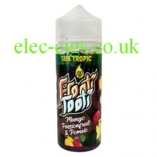 Image shows a bottle of Sub Tropic Frooti Tooti Mango Passionfruit and Pomelo 100 ML E-Liquid