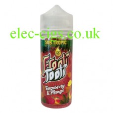 Image shows a bottle of Sub Tropic Frooti Tooti Raspberry Mango 100 ML E-Liquid