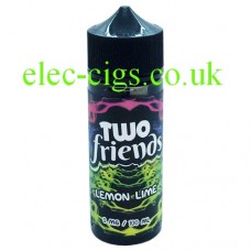 Image shows a bottle of Two Friends 100ML E-Liquid Lemon Lime