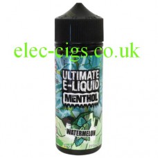 image shows a bottle containing the Watermelon 100 ML E-Liquid from the 'Menthol' Range by Ultimate Puff