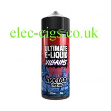image shows a large bottle of Doctor Dread 100 ML E-Liquid from the 'Villains' Range by Ultimate E-Liquids