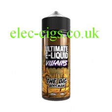 image shows a large bottle of The Big Bossman 100 ML E-Liquid from the 'Villains' Range by Ultimate E-Liquids