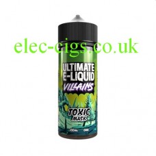 image shows a large bottle of Toxic Mask 100 ML E-Liquid from the 'Villains' Range by Ultimate E-Liquids
