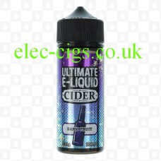 Image contains a bottle of Dark Fruit 100 ML Cider Range by Ultimate E-Liquid on a white background