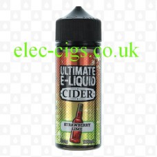 Image shows a bottle of Strawberry Lime 100 ML Cider Range by Ultimate E-Liquid on a white background