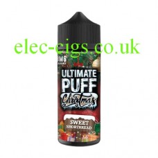 Image shows an attractive bottle containing Sweet Shortbread 100 ML E-Liquid from the Christmas Range by Ultimate Puff