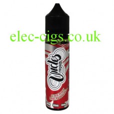 image shows a bottle of Cherry Menthol 50-50 (VG/PG) E-Liquid 50 ML by Uncles Vapes