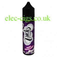 image shows a bottle of Grape Bubblegum 50-50 (VG/PG) E-Liquid 50 ML by Uncles Vapes