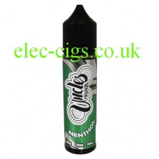 image shows a bottle of Menthol 50-50 (VG/PG) E-Liquid 50 ML by Uncles Vapes