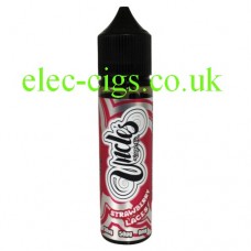 image shows a bottle of Strawberry Laces 50-50 (VG/PG) E-Liquid 50 ML by Uncles Vapes