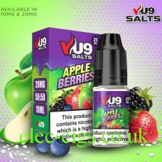 VU9 10ml Salt E-liquid Apple Berries from only £1.79