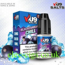 Image shows VU9 10ml Salt E-liquid Blackcurrant Chill