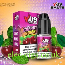 Image shows VU9 10ml Salt E-liquid Cherry Bomb