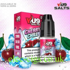 Image shows VU9 10ml Salt E-liquid Cherry Chill