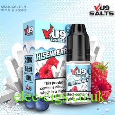 Image shows VU9 10ml Salt E-liquid Hisenberry