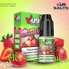 Image shows VU9 10ml Salt E-liquid Sweet Strawberry