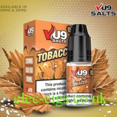 Image shows VU9 10ml Salt E-liquid Tobacco