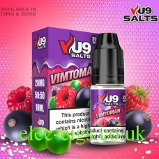 Image shows VU9 10ml Salt E-liquid Vimtoman