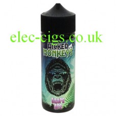 image shows a bottle with a monkey face on the label containing Grape Ape 100 ML E-Liquid by Wicked Monkeys