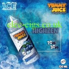 image shows a bottle of Yummy Juice Highzen 100 ML E-Liquid 