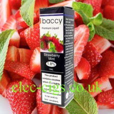 image shows iBaccy 10ml E-liquid Strawberry Mint