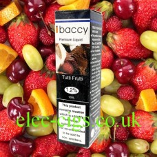 image shows iBaccy 10ml E-liquid Tutti Fruti 