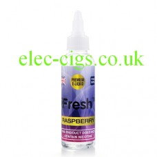 Image shows a bottle of 50 ML Raspberry E-Liquid by iFresh